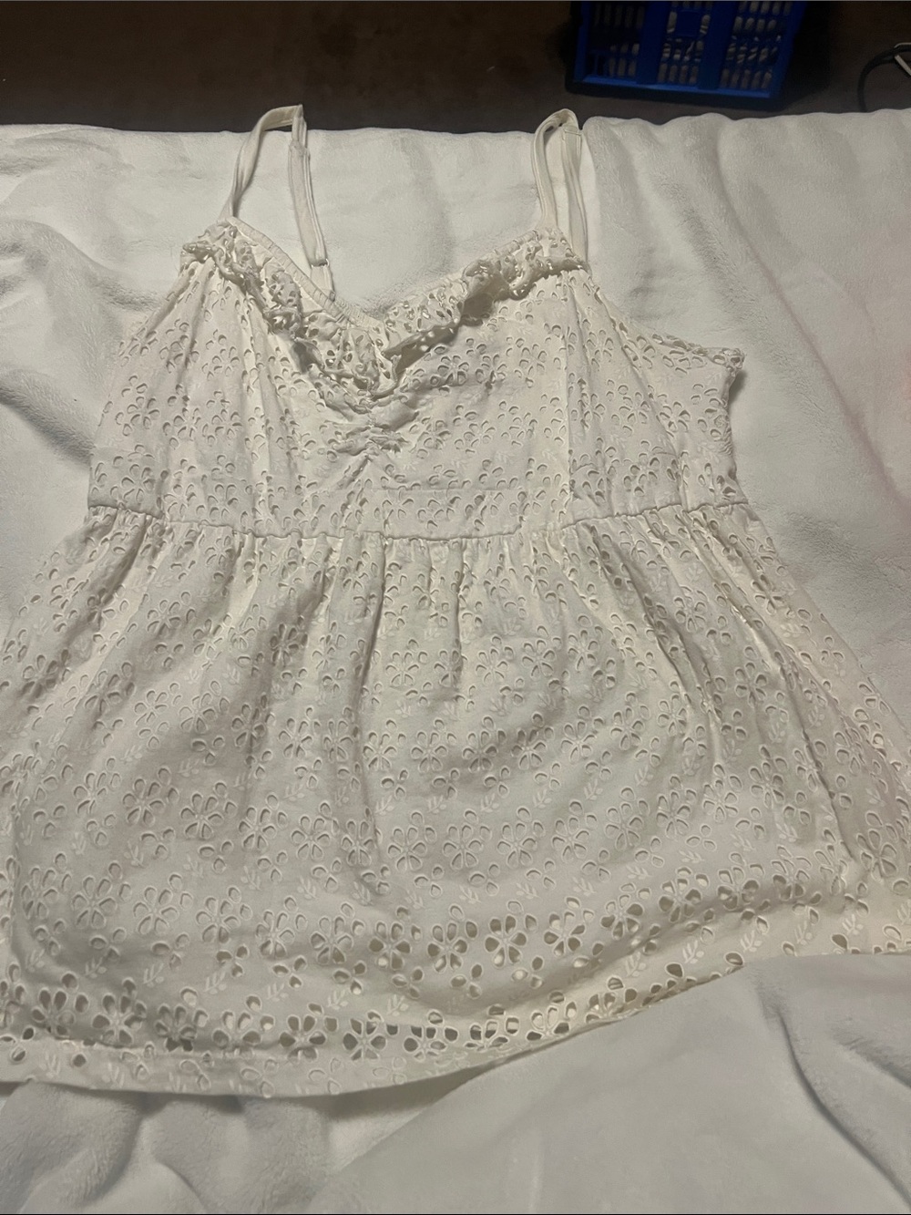 Flattering and Cute white crochet top
